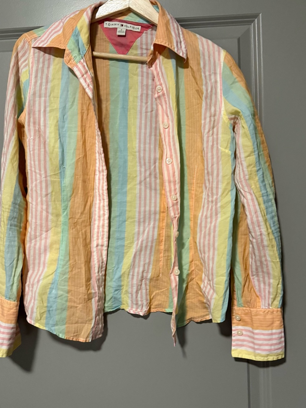 Tommy Hilfiger Pastel Multicolor Striped Button-Up Shirt